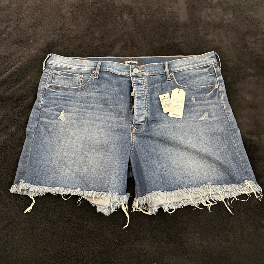 Express Women's Distressed Blue Jean Shorts